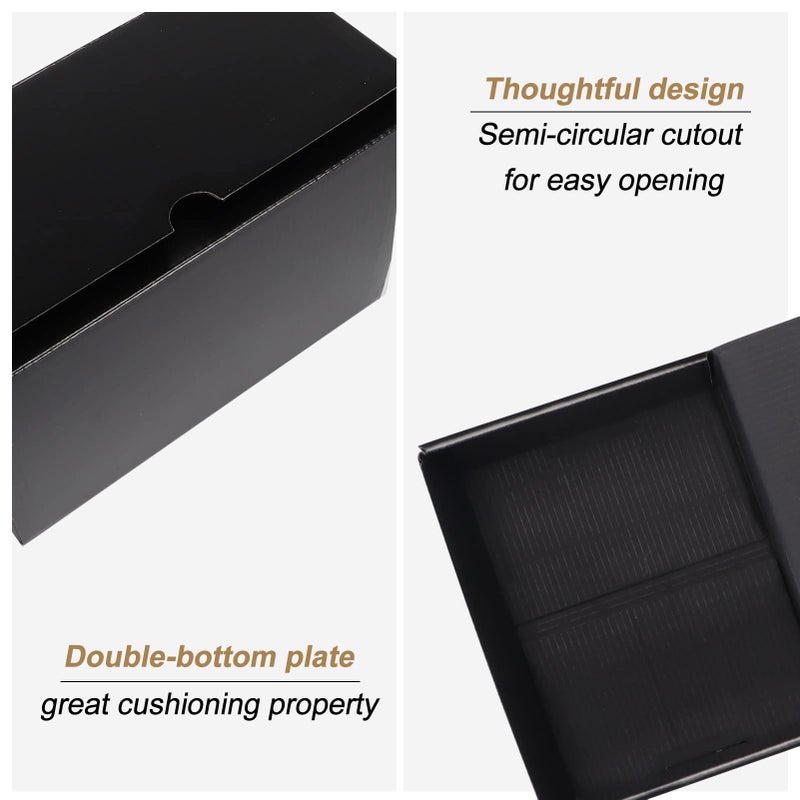 ZBEIVAN 8x6x4 Black Small Shipping Boxes  20 Packs Corrugated Cardboard Mailer Boxes for Packaging Small Business Mailing Gifts Wrap Boxes with Lids - Image 4